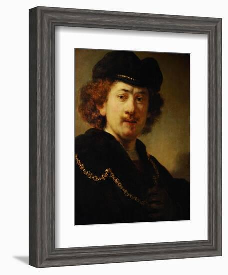 Portrait of the Artist with Cap and Gold Chain, 1633-Rembrandt van Rijn-Framed Giclee Print