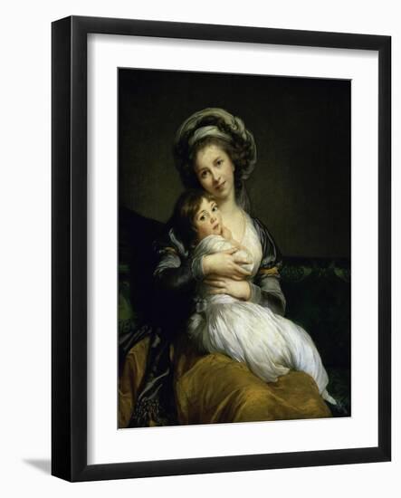 Portrait of the Artist with Her Daughter-Elisabeth Louise Vigee-LeBrun-Framed Giclee Print