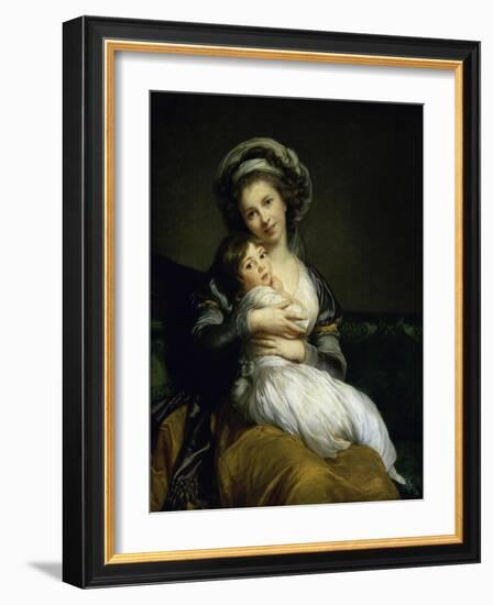 Portrait of the Artist with Her Daughter-Elisabeth Louise Vigee-LeBrun-Framed Giclee Print