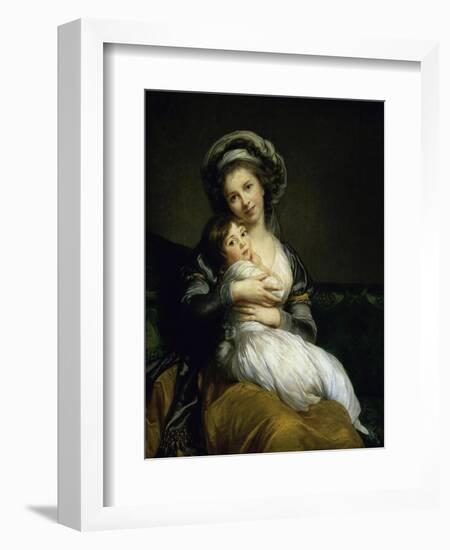 Portrait of the Artist with Her Daughter-Elisabeth Louise Vigee-LeBrun-Framed Giclee Print