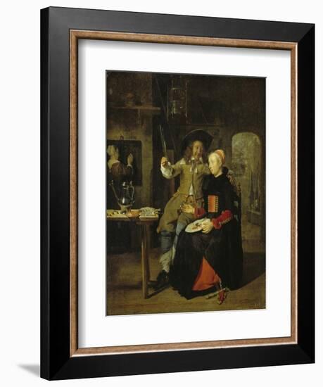 Portrait of the Artist with His Wife Isabella De Wolff in a Tavern, 1661-Gabriel Metsu-Framed Giclee Print