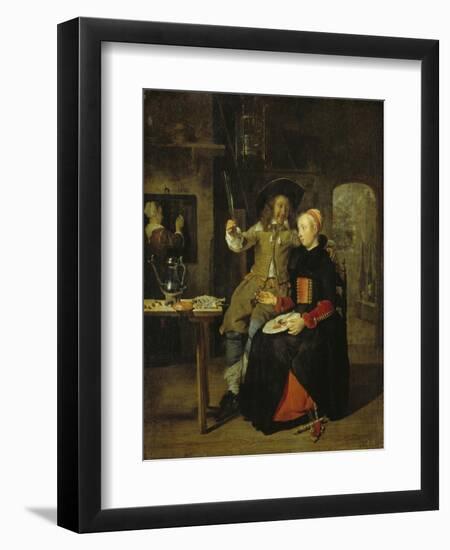 Portrait of the Artist with His Wife Isabella De Wolff in a Tavern, 1661-Gabriel Metsu-Framed Giclee Print