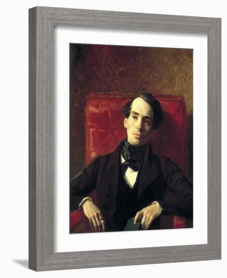 Portrait of the Author Alexander Strugovshchikov, (1808-187), 1840-Karl Briullov-Framed Giclee Print