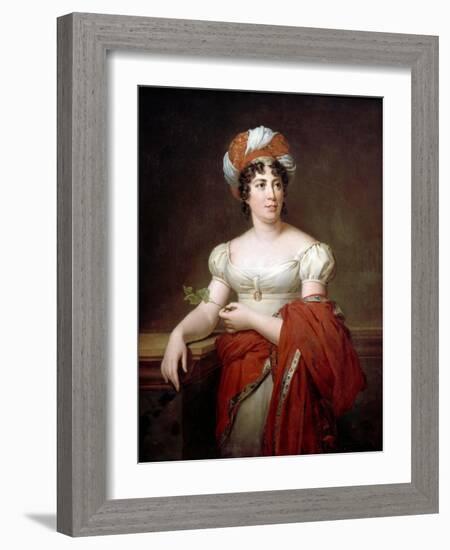 Portrait of the Author Baronne Anne Louise Germaine De Staël (1766-181)-François Pascal Simon Gérard-Framed Giclee Print