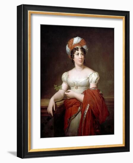 Portrait of the Author Baronne Anne Louise Germaine De Staël (1766-181)-François Pascal Simon Gérard-Framed Giclee Print