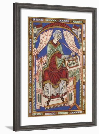 Portrait of the Author Baudemondo, Miniature from Life and Miracles of Saint Amand-null-Framed Giclee Print