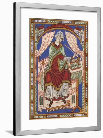 Portrait of the Author Baudemondo, Miniature from Life and Miracles of Saint Amand-null-Framed Giclee Print