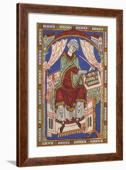 Portrait of the Author Baudemondo, Miniature from Life and Miracles of Saint Amand-null-Framed Giclee Print