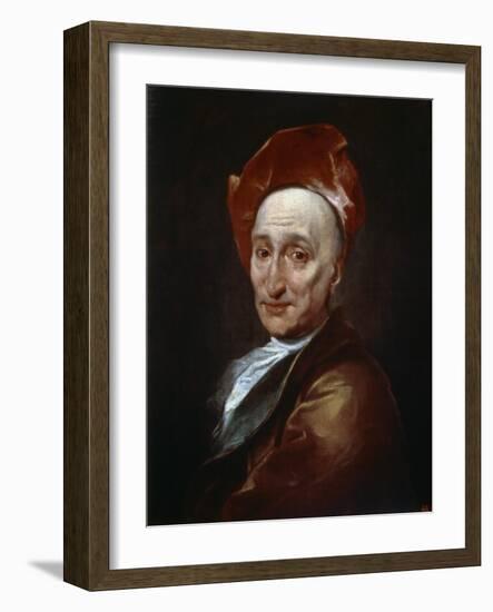 Portrait of the Author Bernard Le Bovier De Fontenelle, 18th Century-Hyacinthe Rigaud-Framed Giclee Print