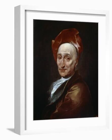 Portrait of the Author Bernard Le Bovier De Fontenelle, 18th Century-Hyacinthe Rigaud-Framed Giclee Print