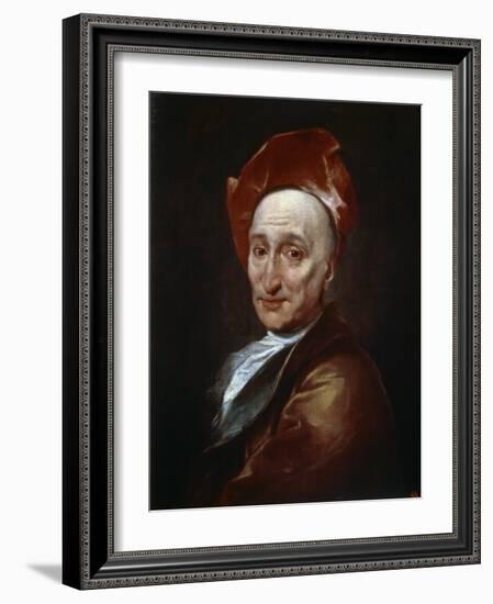 Portrait of the Author Bernard Le Bovier De Fontenelle, 18th Century-Hyacinthe Rigaud-Framed Giclee Print