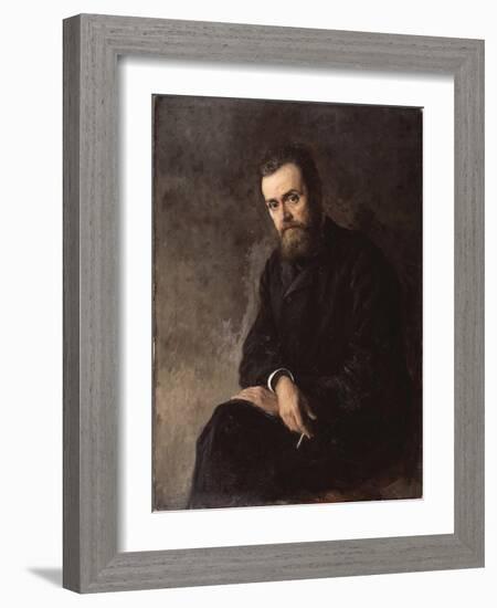 Portrait of the Author Gleb Uspensky (1843-190), 1884-Nikolai Alexandrovich Yaroshenko-Framed Giclee Print