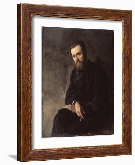 Portrait of the Author Gleb Uspensky (1843-190), 1884-Nikolai Alexandrovich Yaroshenko-Framed Giclee Print