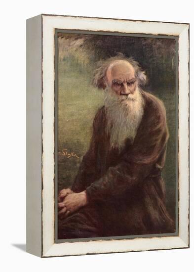 Portrait of the Author Leo N. Tolstoy (1828-191), 1910-Jan Styka-Framed Premier Image Canvas