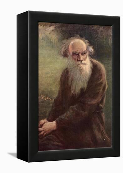 Portrait of the Author Leo N. Tolstoy (1828-191), 1910-Jan Styka-Framed Premier Image Canvas