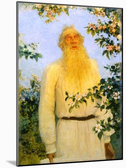 Portrait of the Author Leo N Tolstoy, 1912-Il'ya Repin-Mounted Giclee Print