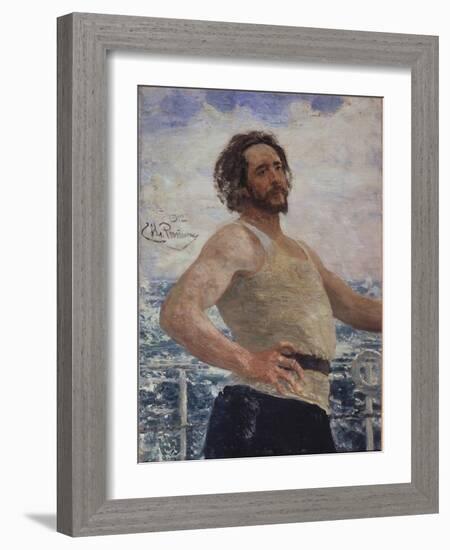 Portrait of the Author Leonid Andreyev (1871-191), 1912-Ilya Yefimovich Repin-Framed Giclee Print