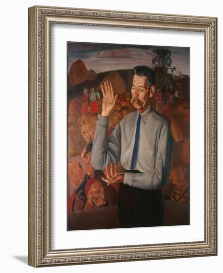 Portrait of the Author Maxim Gorky (1868-193), 1926-Boris Dmitryevich Grigoriev-Framed Giclee Print