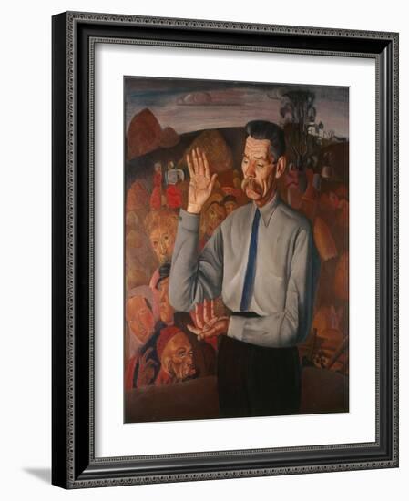 Portrait of the Author Maxim Gorky (1868-193), 1926-Boris Dmitryevich Grigoriev-Framed Giclee Print