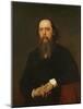 Portrait of the Author Mikhail Saltykov-Shchedrin (1826-188), 1879-Ivan Nikolayevich Kramskoi-Mounted Giclee Print