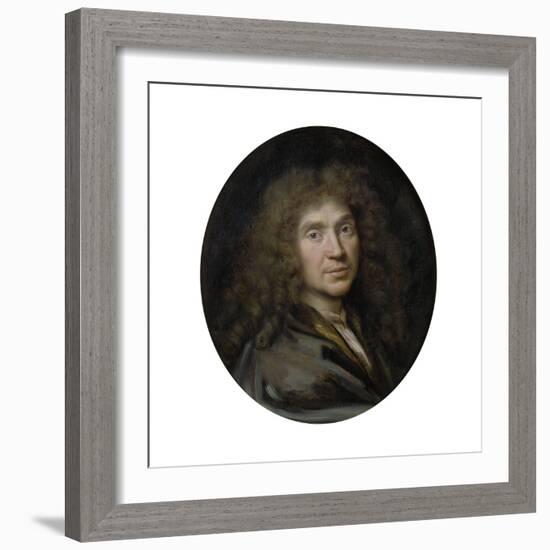 Portrait of the Author Moliére (1622-167), Ca 1658-Pierre Mignard-Framed Giclee Print