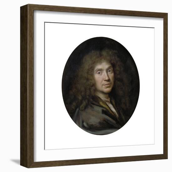 Portrait of the Author Moliére (1622-167), Ca 1658-Pierre Mignard-Framed Giclee Print