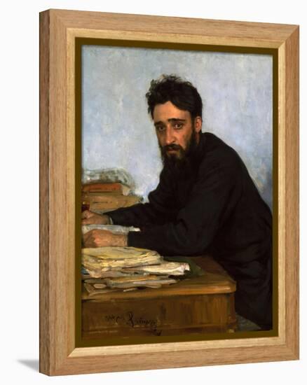 Portrait of the Author Vsevolod M. Garshin (1855-188), 1880S-Ilya Yefimovich Repin-Framed Premier Image Canvas