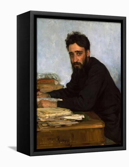 Portrait of the Author Vsevolod M. Garshin (1855-188), 1880S-Ilya Yefimovich Repin-Framed Premier Image Canvas