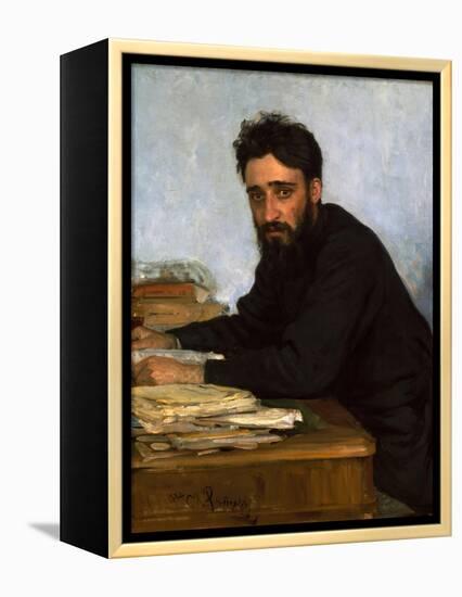 Portrait of the Author Vsevolod M. Garshin (1855-188), 1880S-Ilya Yefimovich Repin-Framed Premier Image Canvas