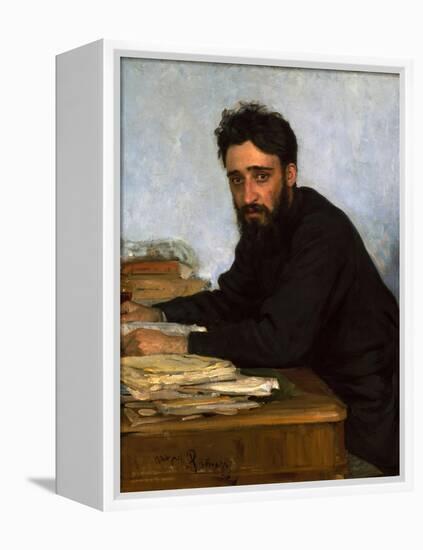 Portrait of the Author Vsevolod M. Garshin (1855-188), 1880S-Ilya Yefimovich Repin-Framed Premier Image Canvas