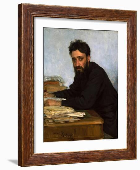 Portrait of the Author Vsevolod M. Garshin (1855-188), 1880S-Ilya Yefimovich Repin-Framed Giclee Print