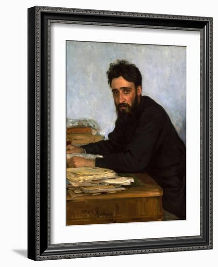 Portrait of the Author Vsevolod M. Garshin (1855-188), 1880S-Ilya Yefimovich Repin-Framed Giclee Print
