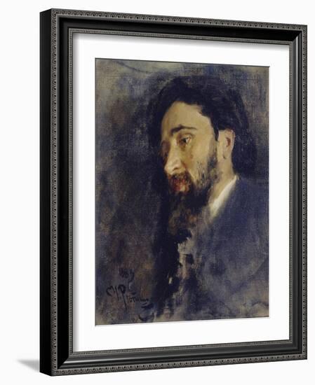 Portrait of the Author Vsevolod M. Garshin (1855-188), 1883-Ilya Yefimovich Repin-Framed Giclee Print