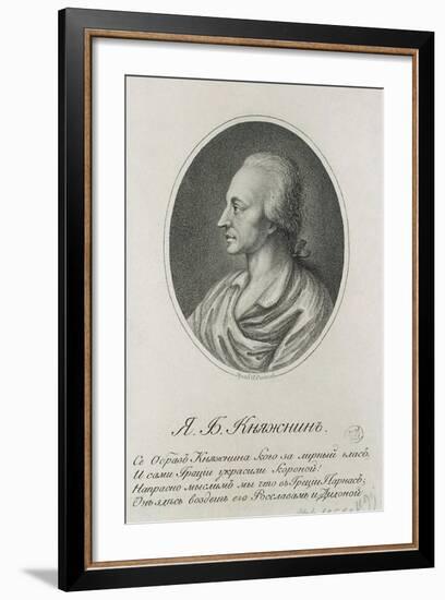 Portrait of the Author Yakov Knyazhnin (1742-179), First Quarter of 19th Century-Alexei Agapievich Osipov-Framed Giclee Print