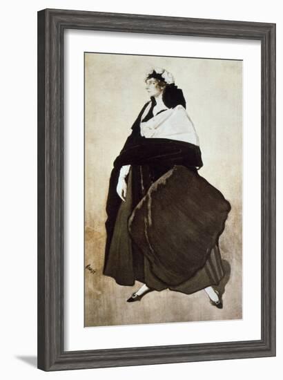 Portrait of the Ballet Dancer and Patron Ida Rubinstein, 1921-Leon Bakst-Framed Giclee Print