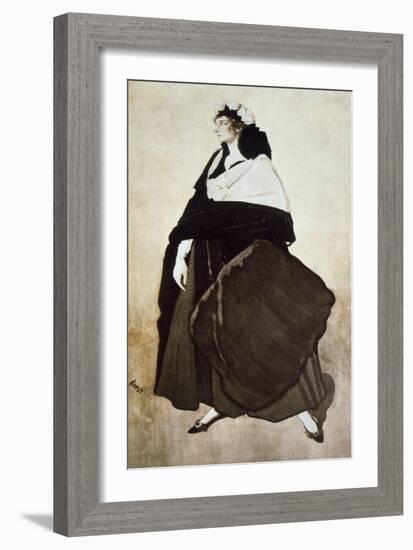 Portrait of the Ballet Dancer and Patron Ida Rubinstein, 1921-Leon Bakst-Framed Giclee Print