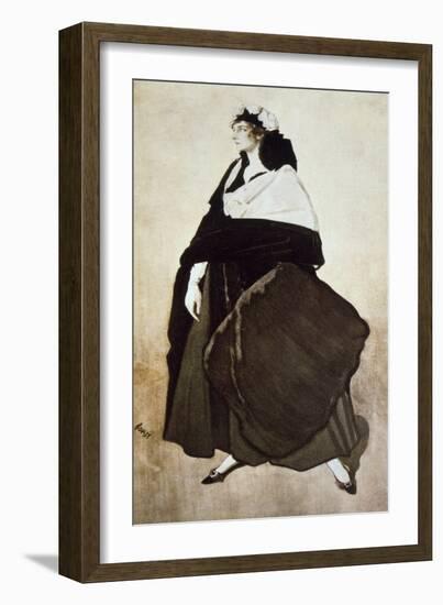 Portrait of the Ballet Dancer and Patron Ida Rubinstein, 1921-Leon Bakst-Framed Giclee Print
