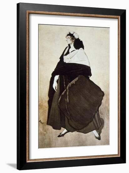 Portrait of the Ballet Dancer and Patron Ida Rubinstein, 1921-Leon Bakst-Framed Giclee Print