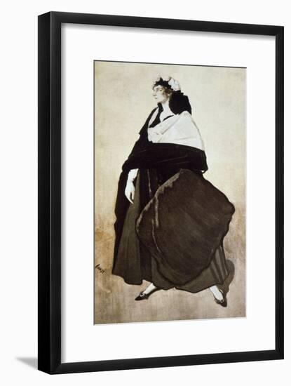 Portrait of the Ballet Dancer and Patron Ida Rubinstein, 1921-Leon Bakst-Framed Giclee Print