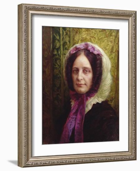 Portrait of the Baroness of Villeguy (Oil on Canvas)-Antoine Auguste Ernest Herbert or Hebert-Framed Giclee Print