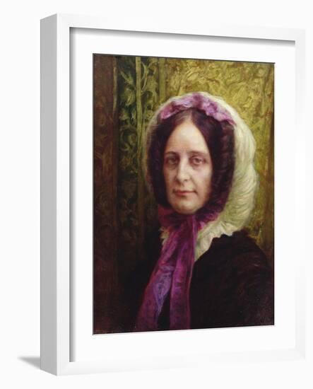 Portrait of the Baroness of Villeguy (Oil on Canvas)-Antoine Auguste Ernest Herbert or Hebert-Framed Giclee Print