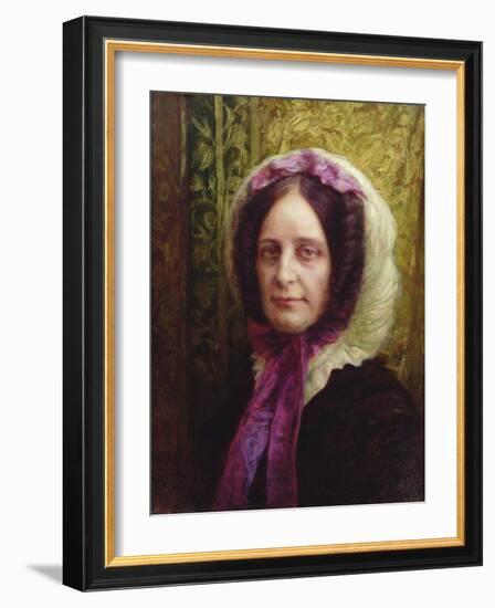 Portrait of the Baroness of Villeguy (Oil on Canvas)-Antoine Auguste Ernest Herbert or Hebert-Framed Giclee Print