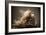 Portrait of the Beautiful Woman with Long Curly Hair-dpaint-Framed Photographic Print