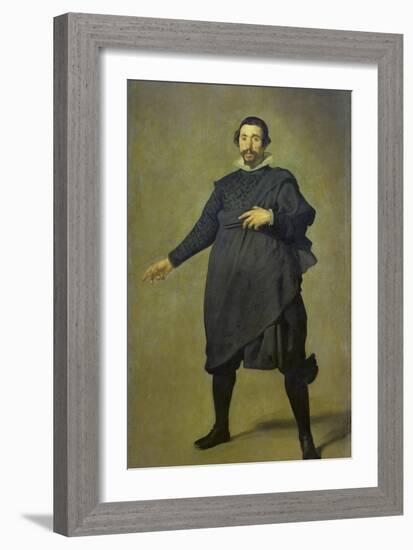 Portrait of the Buffoon Pablo De Valladolid, 1632/34-Diego Velazquez-Framed Giclee Print