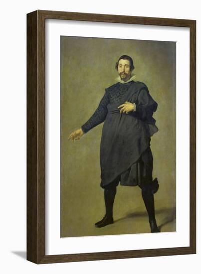 Portrait of the Buffoon Pablo De Valladolid, 1632/34-Diego Velazquez-Framed Giclee Print