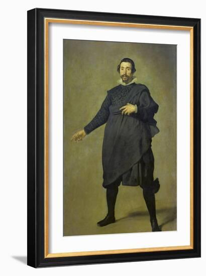 Portrait of the Buffoon Pablo De Valladolid, 1632/34-Diego Velazquez-Framed Giclee Print