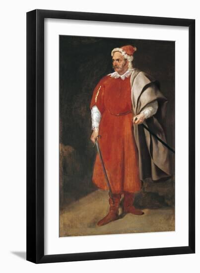 Portrait of the Buffoon 'Redbeard', Cristobal De Castaneda-Diego Velazquez-Framed Art Print