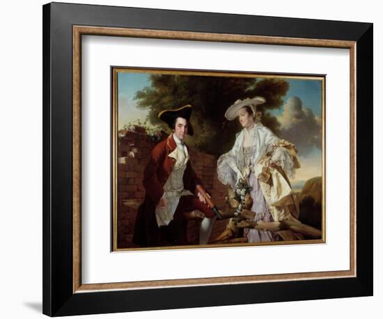 Portrait of the Cartographer Peter Perez Burdett (1735-1793) and His Wife Hannah Painting by Joseph-Joseph Wright of Derby-Framed Giclee Print