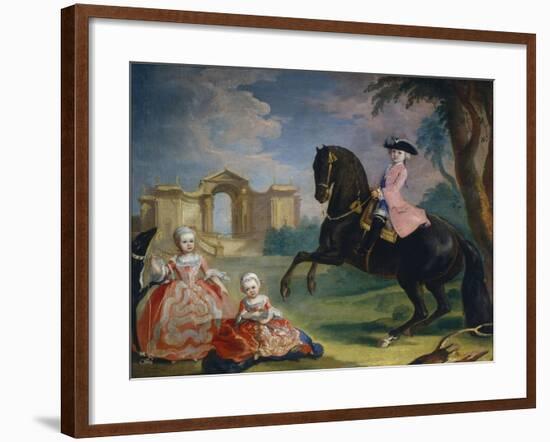 Portrait of the Children of Count Ivan Illarionovich Vorontsov: Artemi, Anna and Eudokia, 1754-Georg Kaspar von Prenner-Framed Giclee Print