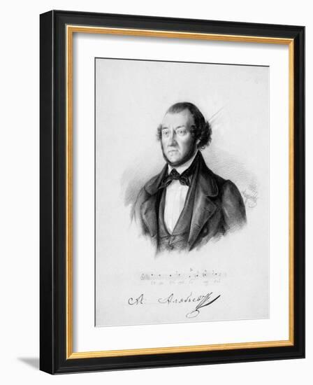 Portrait of the Composer Alexander Aleksandrovich Alyabyev (1787-185), 1844-Pavel Andreevich Andreev-Framed Giclee Print